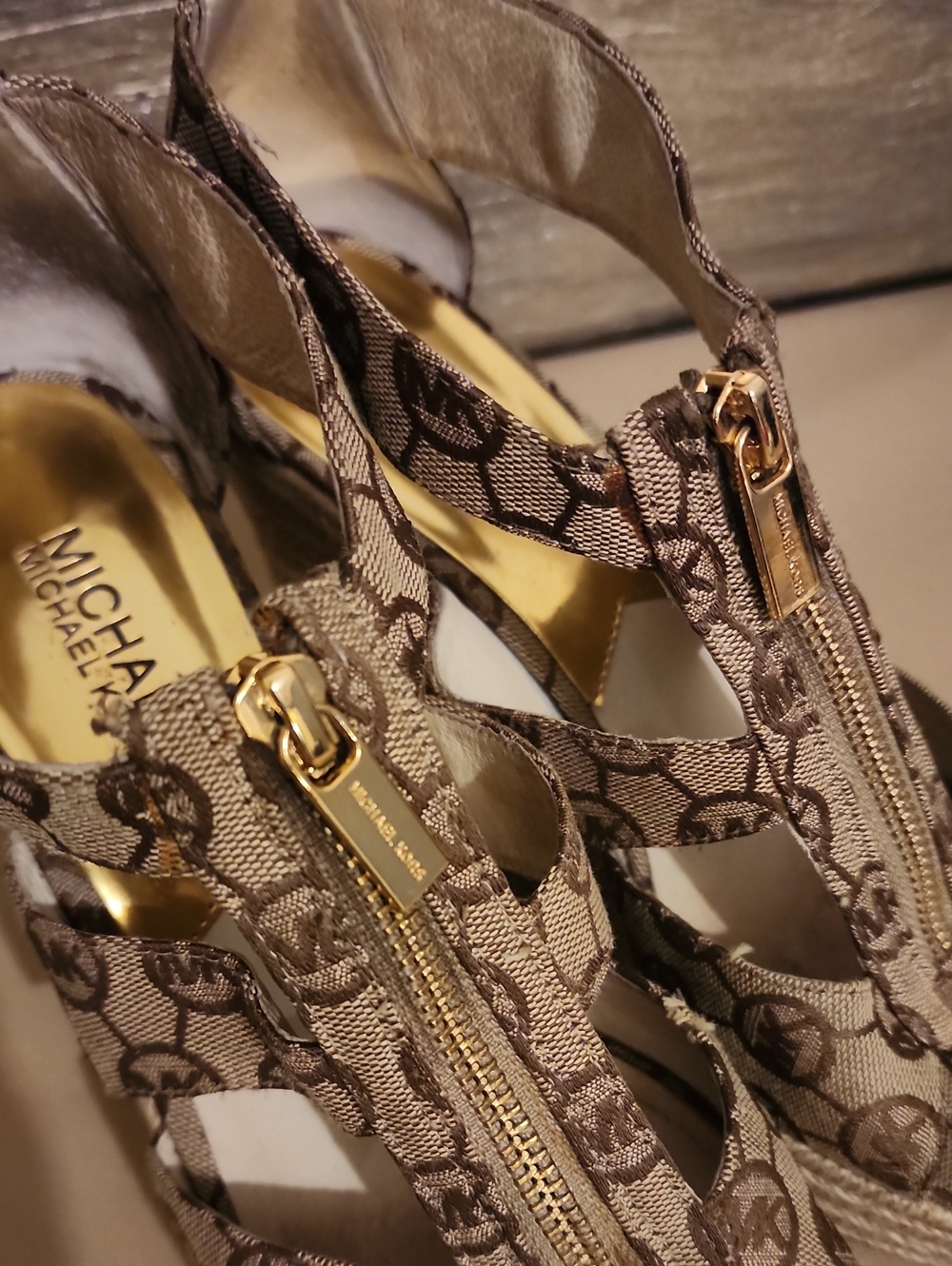 MICHAEL Michael Kors Damita Wedges Signature Logo Zip Espadrilles